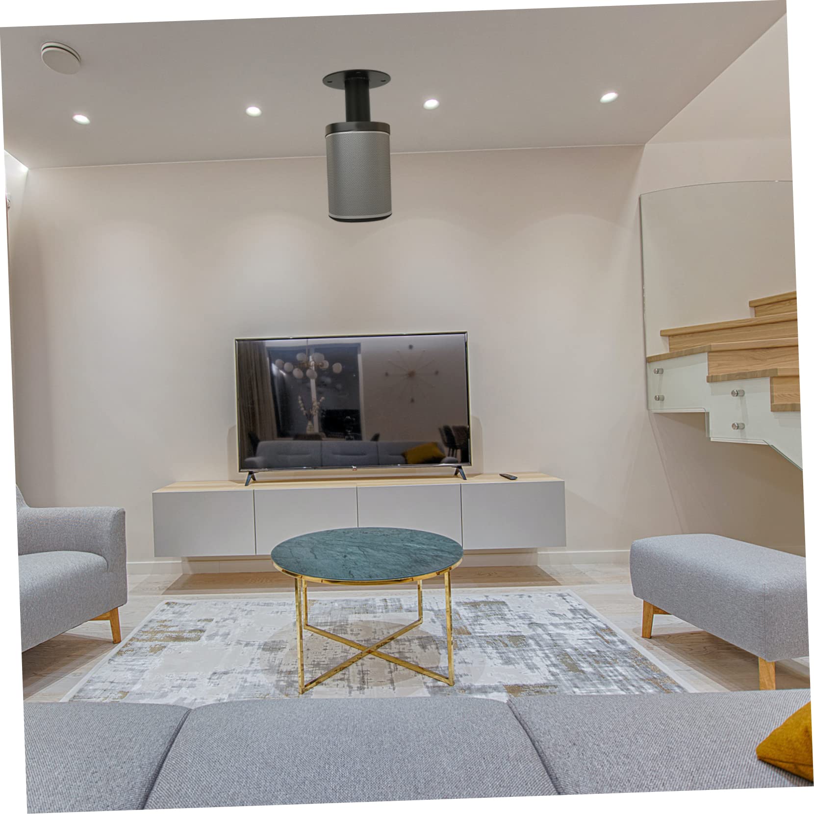 jojofuny Speaker Holder Brackets 2 Pcs Metal Speaker Stands Tray for Noise Reduction Sound Clarity Equipment Protection