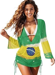 Women Swimsuit Cover Up Skirt Bathing Suit Swimwear Beach Coverup Bikini Shirt Dress for Tropical Vacation