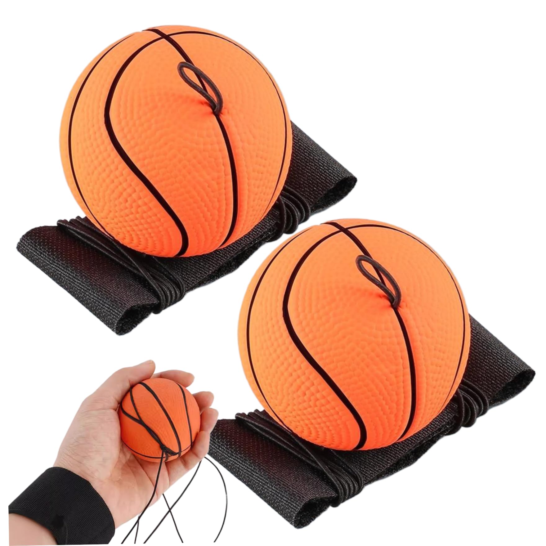 Palli di ritorno del polso sportivo, palla di rimbalzo in gomma da 2 pc su una corda elastica, palline da polso rimbalzante da 60 mm/2,4 pollici, esercizio efficace per il polso e gioca per bambini a
