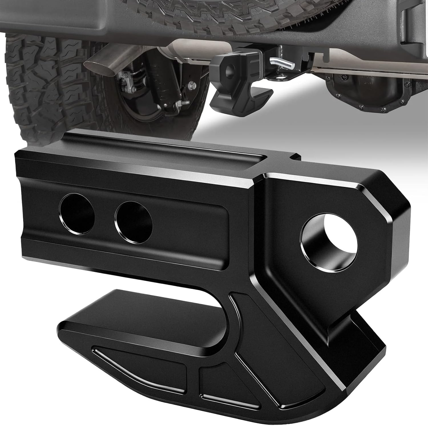 Tow Hitch Slider 45,000 lbs Aluminum Skid Protection Fits 2’’ Receiver Hitch, Towing Recovery Hitch Slider for 3/4’’D-Ring or Soft Shackles, Heavy-Duty Bumper Protection for Truck Trailer SUV