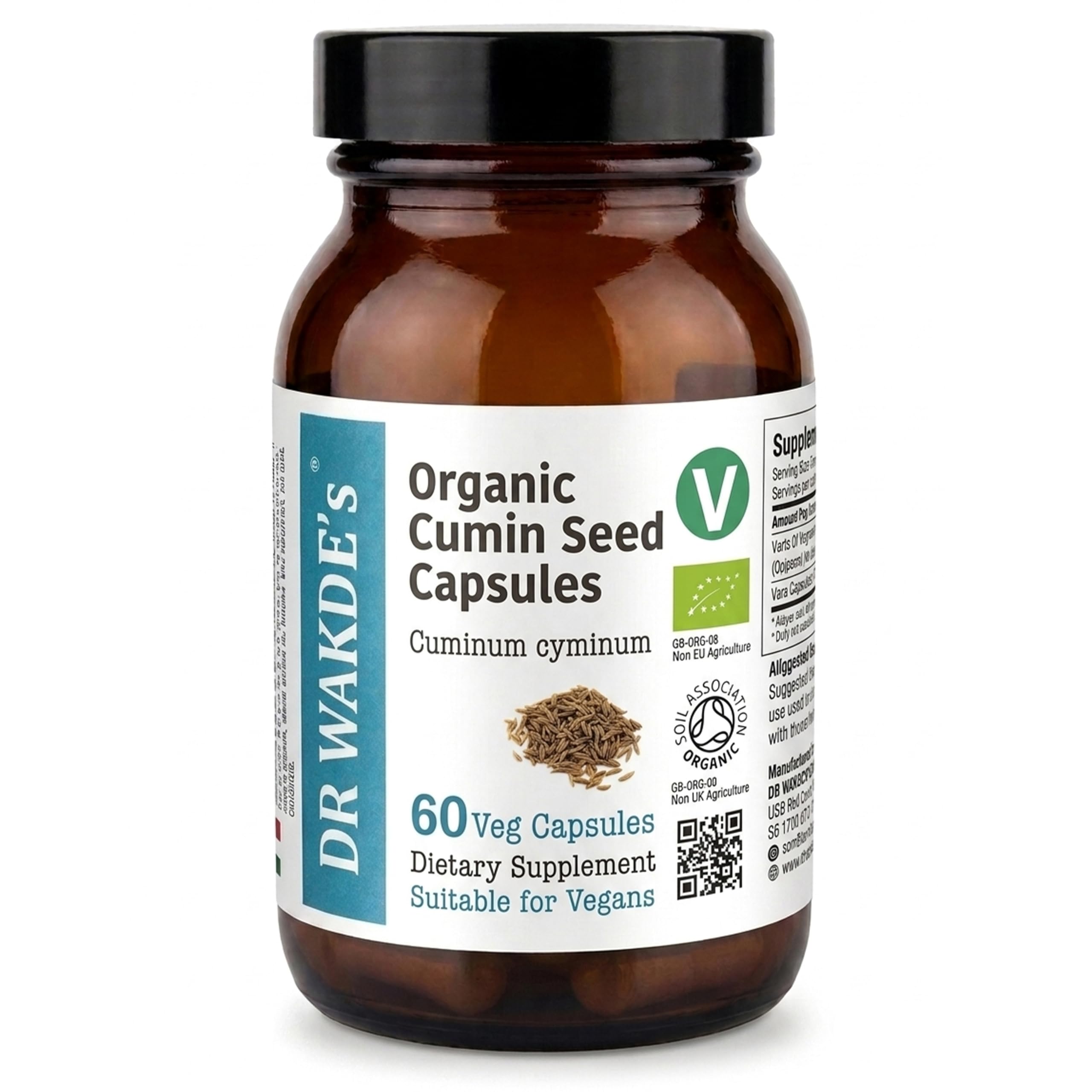 DR WAKDE'S Kreuzkümmel-Kapseln (Cumin) I 100% Kräuter I 60 Vegetarische Kapseln I Ayurvedische Nahrungsergänzung