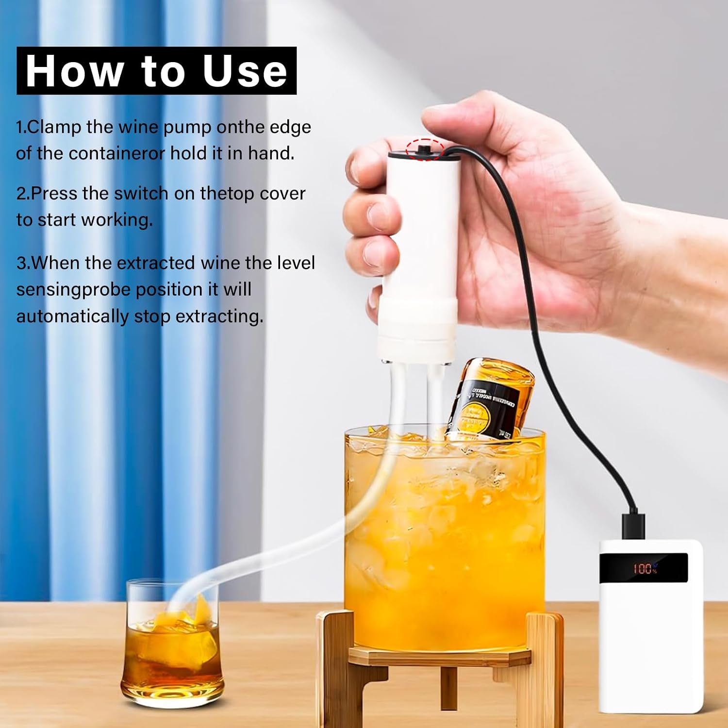 Portable USB Electric Auto Siphon Self Priming Beer Transfer Pump Kit, Food Grade Pump for Home Brew Beer,Wine, Beverages,Mead and Kombucha, 2LPM No Mess Leak, 197 Inch Hose