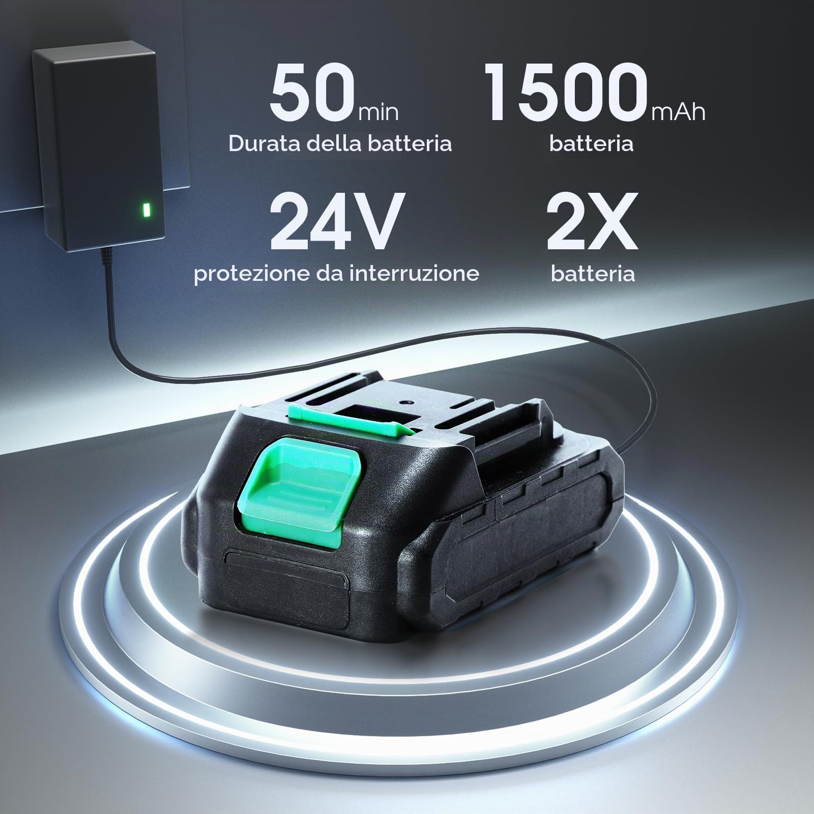 idropulitrice Elettrica a batteria portatile, 50PSI con Caricabatterie, Ricaricabil