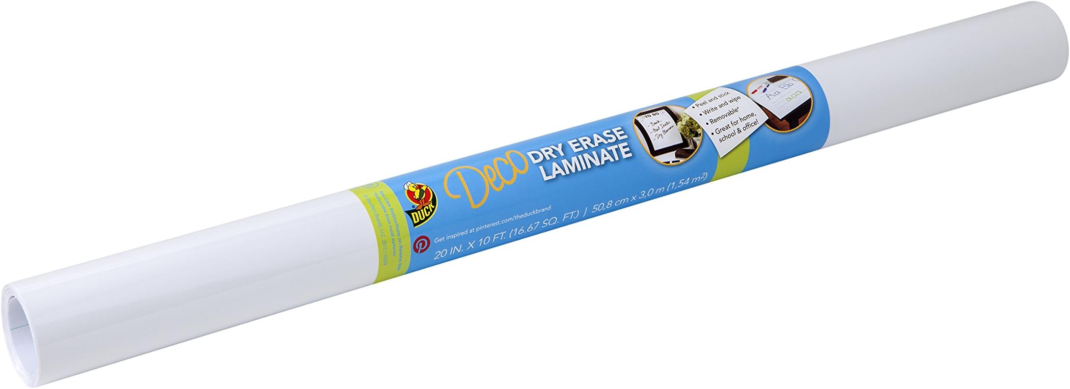 Duck Brand 282249 Deco Adhesive Laminate, 20-Inch x 10-Feet, Dry Erase