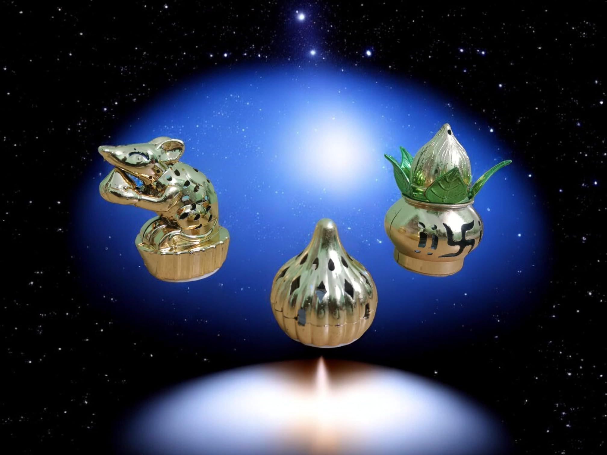 BANSAL LED Modak/LED Mushak/LED Kalash Shape Multi-Color LED Light for Ganesh Chaturthi, Diwali & Festival Lighting for Home, Office Decor, Ganpati Decoration, Gift 1 Modak, 1 Mooshak, 1 Kalash