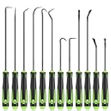 Tnuynoy 12 PCS Precision Pick and Hook Tools Set, Long and Short Pick Tool Set for Car Auto Oil Seal/O-Ring Seal Gasket Removal, Hooks Puller Remover with Non-Slip Grip, Automotive Mechanic Tools