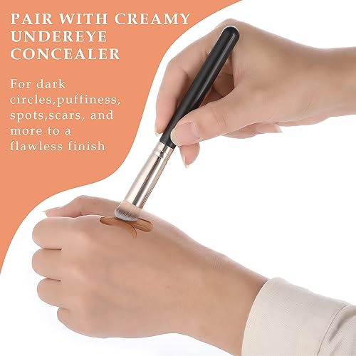 Miniatura 5 de WLLHYF Brocha correctora para base mini ángulo plano Kabuki cepillo de contorno de nariz mezcla líquida polvo mineral herramientas de maquillaje