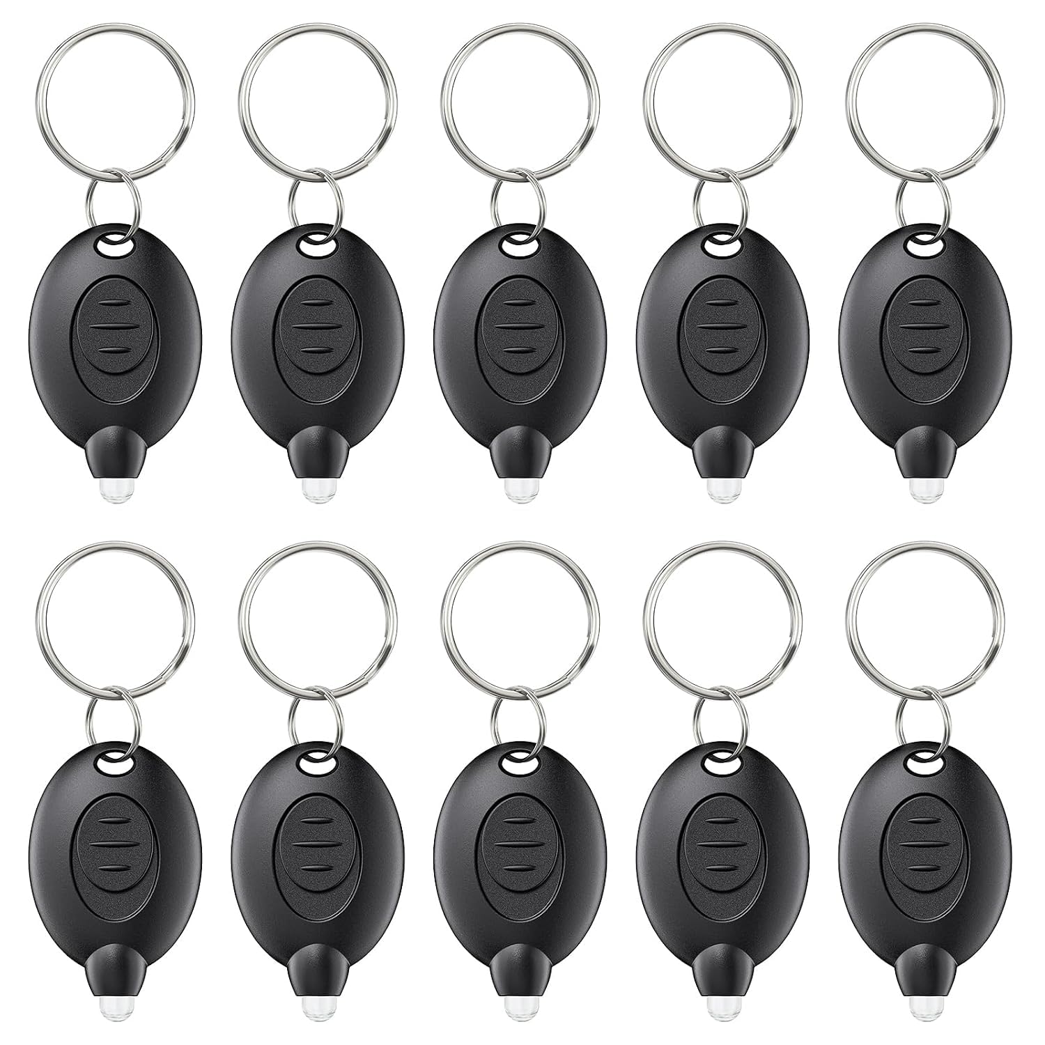 Viroqsen 10 Pack LED Keychain Flashlight Mini LED Keychain Light 12 Lumen Portable Ultra Bright Battery Powered Key Ring Torch for Outdoor Camping Hiking and Emergency Lighting, Black Shell-image-30