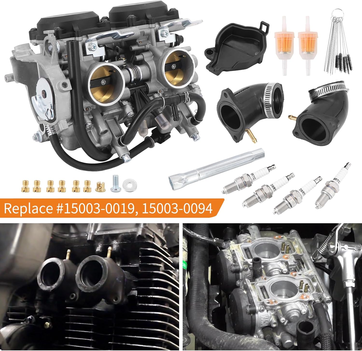 Kipa Carburetor Replace for Kawasaki Brute Force 650 KVF650 KVF650D Prairie 650 700 KVF650 KVF700 KFX700 15003-0006 15003-0071 15003-0095