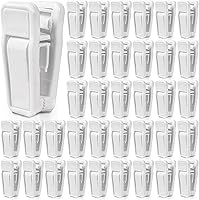 KISEER 40 Pack White Slim Plastic Finger Clips for Baby Clothes Hangers - Durable ABS Grip Hanger Clips