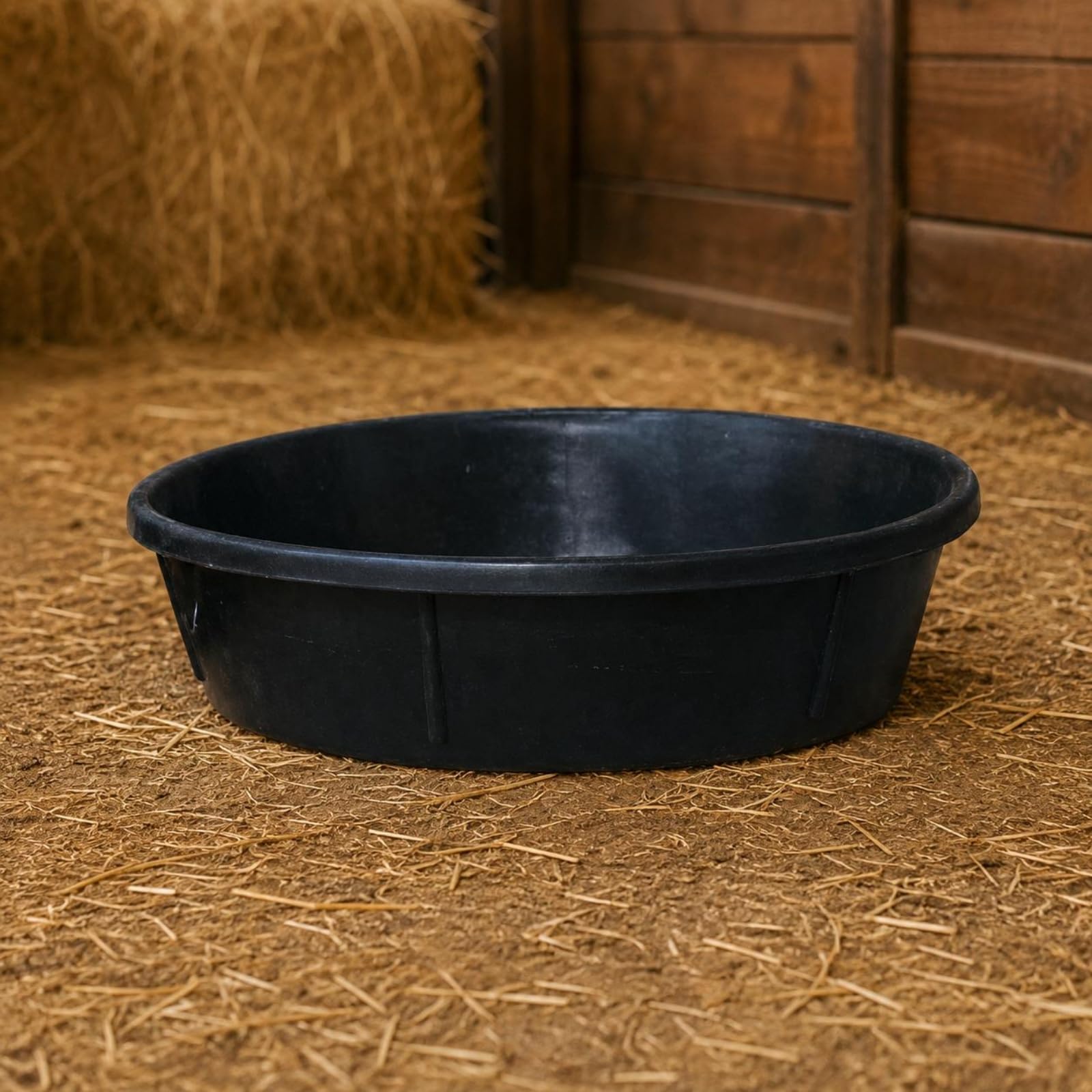 de Goma Palangana Cubeta de Caucho Reciclado con Apertura Amplia y Paredes con Nervaduras Altura 11cm Adecuado para Patio Almacén