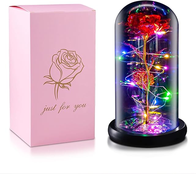 TECHSHARE Valentines Day Gifts For Her, Valentines Rose Flower is a Unique Gifts for Girlfriend, Mom, Women, Wife on Valentines Day, Mothers Day, Christmas, Birthday, Anniversaries, etc. (Red)