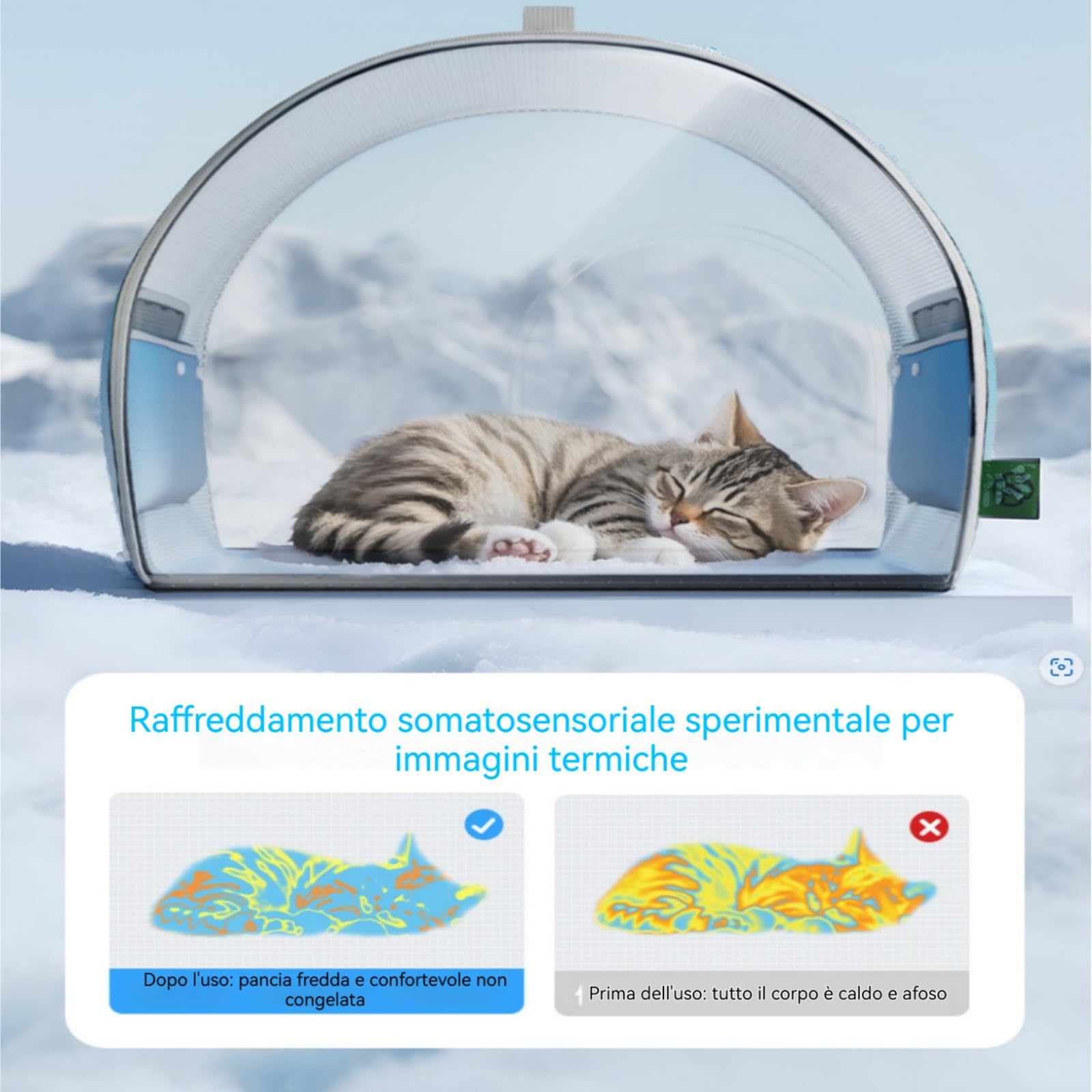 Casetta rinfrescante per gatti e cani ， Casa refrigerante pieghevole per gatti e cani ，casa di raffreddamento per animali，Resistente alle intemperie, adatto per il soggiorno in giardino (blu, A)