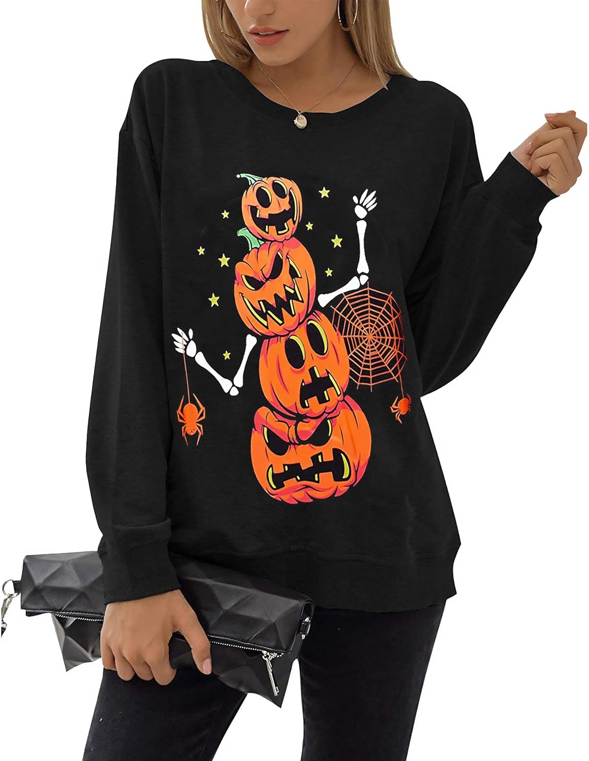 Women Halloween Sweatshirts Pumpkin Face Dancing Jamaica Ubuy