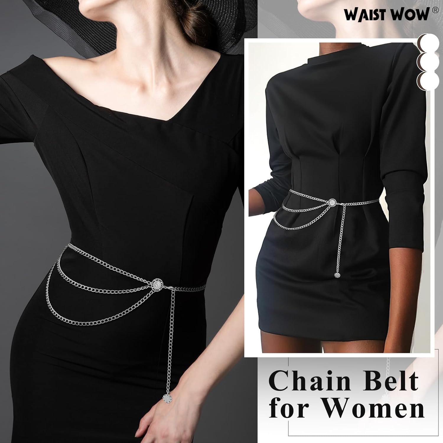 Gold Metal Waist Chain for Women - Adjustable Body Chain with Link Belts for Dress & Jeans - Image 5