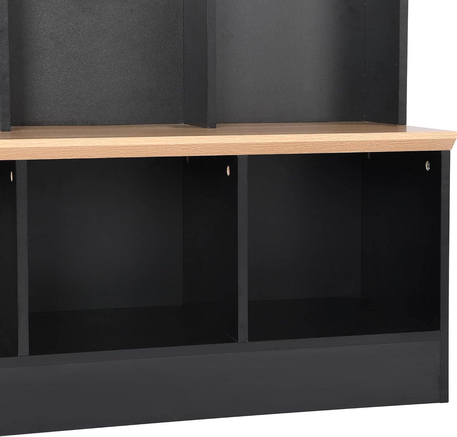 Wide Hall Tree with Bench and Shoe Storage, 5-in-1 Multi-Functional Entryway Bench with 8 Hooks, Cube Storage & Shelves for Living Room, Black