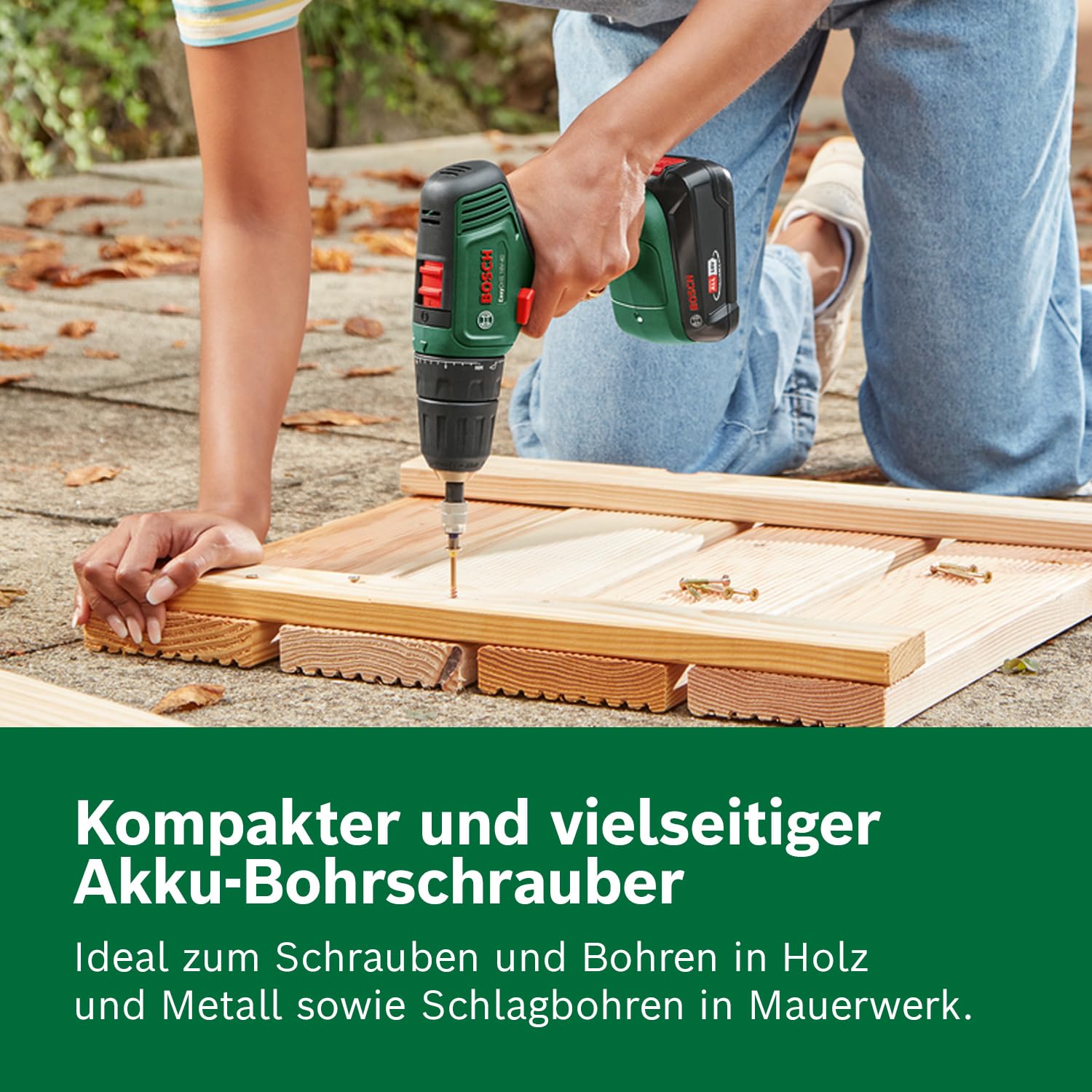 Bosch Akkuschrauber EasyDrill 18V-40 (Schrauben oder Bohren in Holz, Metall und Kunststoff; 18 Volt System; 1x Akku 2,0 Ah; im Koffer)