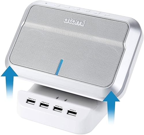 Miniatura 2 de Atomi Sound Hub - Altavoz inalámbrico Bluetooth portátil más estación de carga USB de 4 puertos