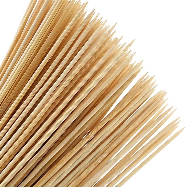 Bamboo Skewers - YOTINO 100 Pcs Natural Wooden Skewers Sticks 40cm Extra Long BBQ Skewers Kebab Sticks for Barbecue, Chocolate Fountain, Appetizer, Marshmallow, Kabob and Fruit, Summer Party