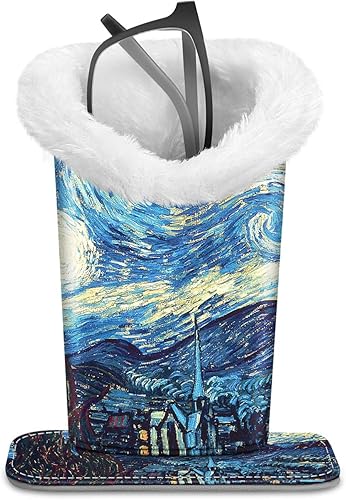 Miniatura 110 de Fintie Soporte para anteojos forrado de felpa con base magnética, estuche de cuero vegano prémium para lentes