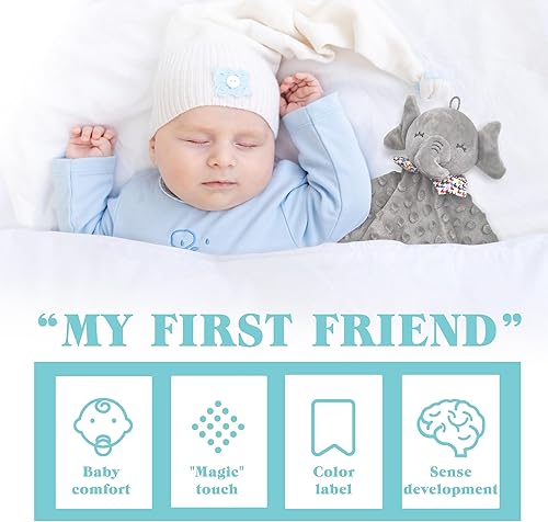 Miniatura 3 de Numyawl Elephant Baby Lovey - Manta de seguridad unisex para bebés recién nacidos, para niños y niñas, regalo suave para bebés, juguete multiusos