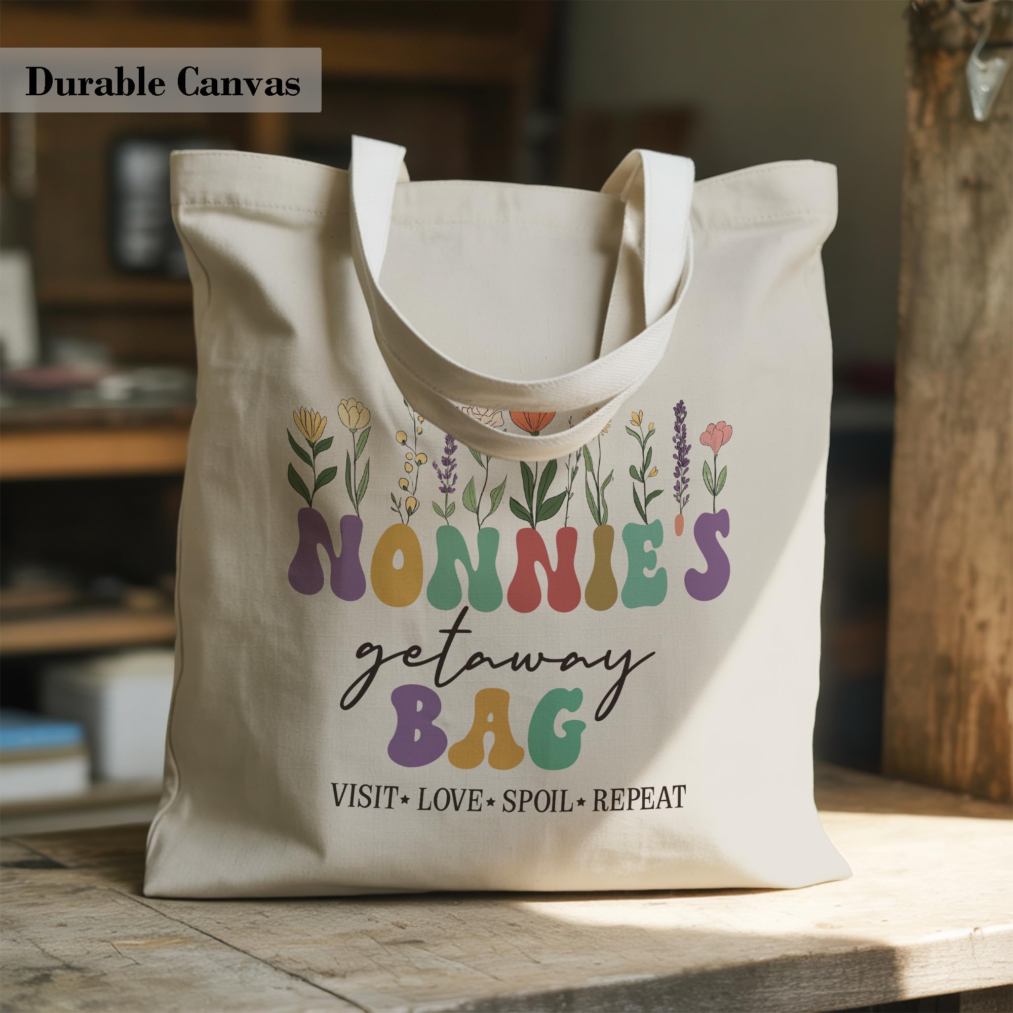 Aesthetic Inspirational Gift Tote Bag, Gifts for Grandma Mom Friend Canvas Bag with Inner Pocket