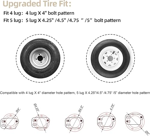 Miniatura 5 de Foozet Portador de neumáticos de repuesto soporte de neumáticos de repuesto para remolque se adapta a la mayoría de ruedas de 4 y 5 lengüetas
