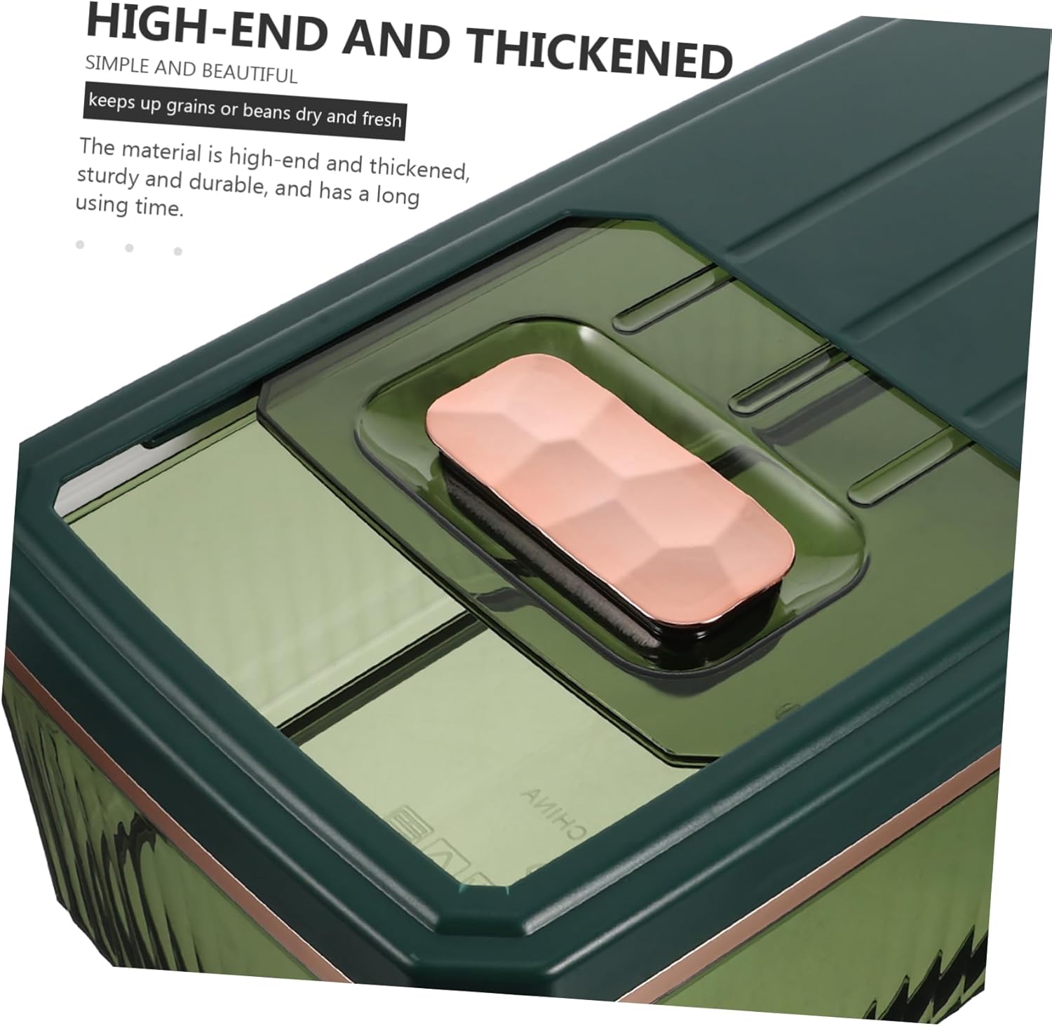 OUNONA Large Capacity Rice Storage Container Lid Airtight Grain Dispenser for Home Use Food-Grade Plastic Rice Bucket for Kitchen Organization