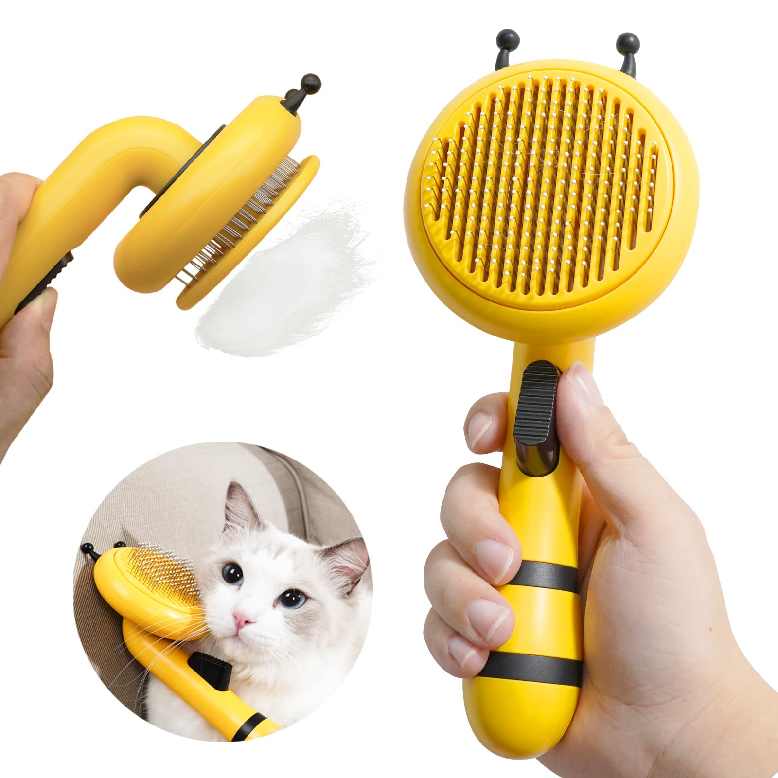 Amazon.com: JIRICHAY Cat Brush for Shedding & Grooming, Pet Brushes for  Indoor Cats, Dog Brush for Long & Short Haired Dogs, Slicker Brush, Cat Comb  with Massage Needles : Pet Supplies