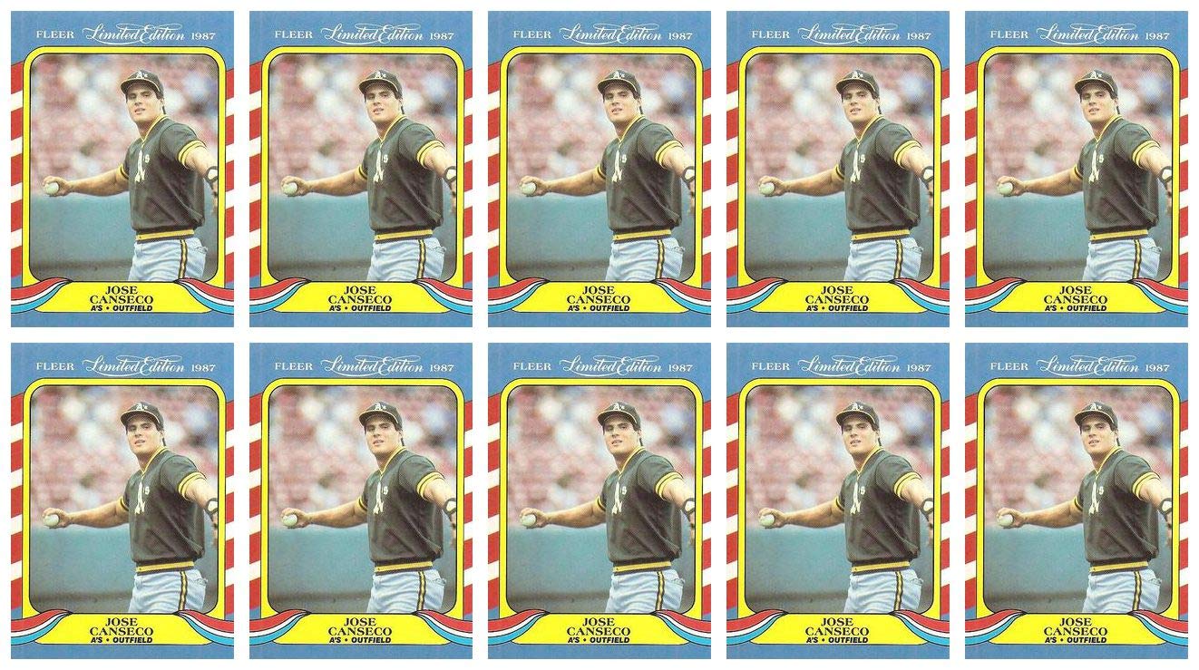 Amazon.com: (10) 1987 Fleer Limited Edition Baseball #6 Jose Canseco  Baseball Card Lot Oakland Athletics : Collectibles & Fine Art