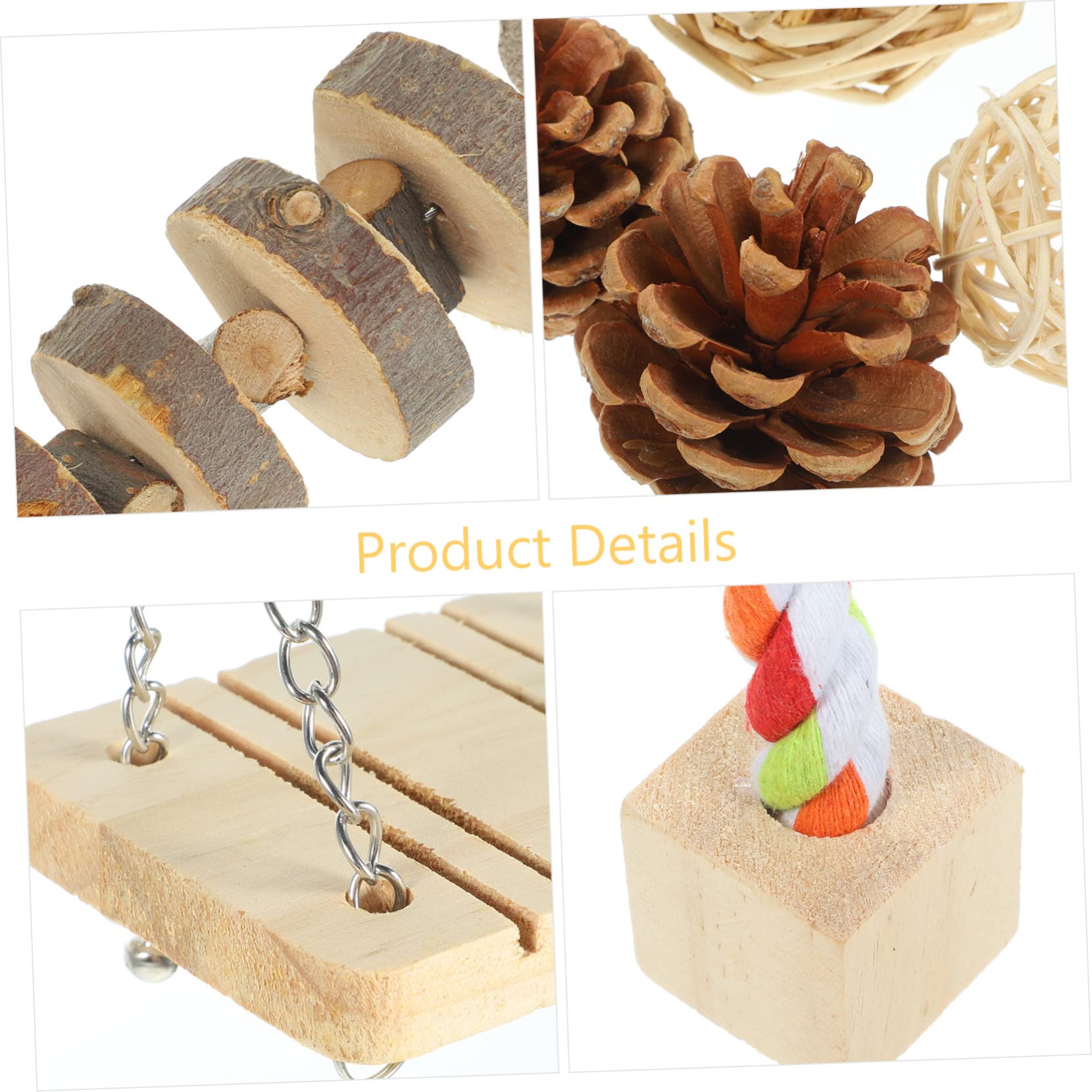 POPETPOP Holz-Hamster-wippe Kauspielzeug Naturholz Kleintier-schaukelspielzeug Beißspielzeug für Hamster Rennmäuse und Mäuse ohne Farbe oder Klebstoff