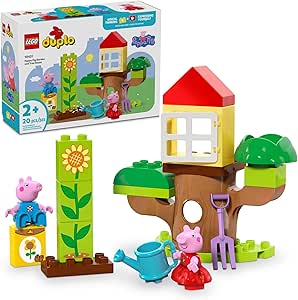 LEGO DUPLO Peppa Pig Garden and Tree House Toddler Toy, Building Block Learning Set for Preschool Kids with 2 Figures Included, Peppa Pig Toy Gift Idea for Toddlers Ages 2 and Up, 10431
