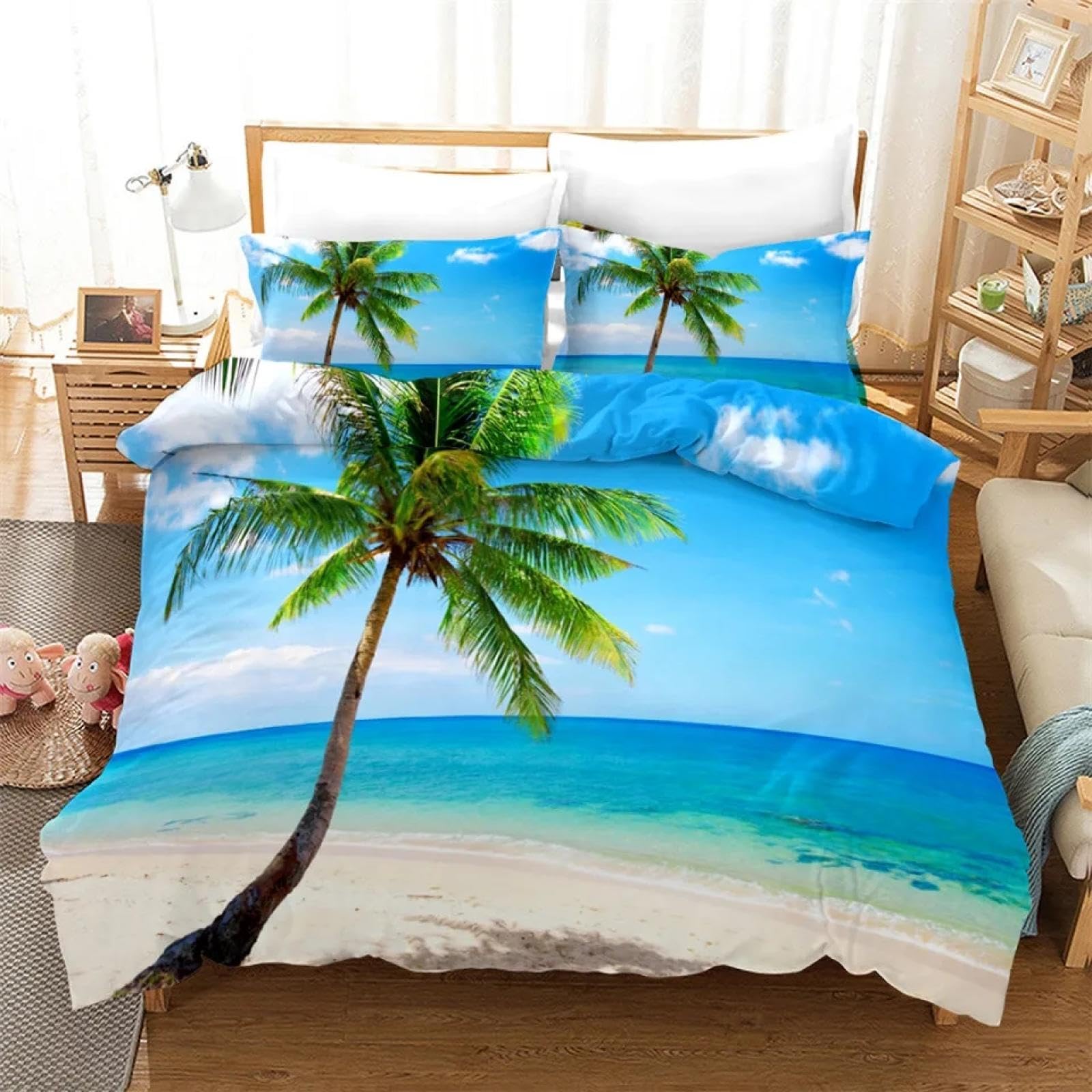Housse de couette paysage marin 230x260 literie grand lit double