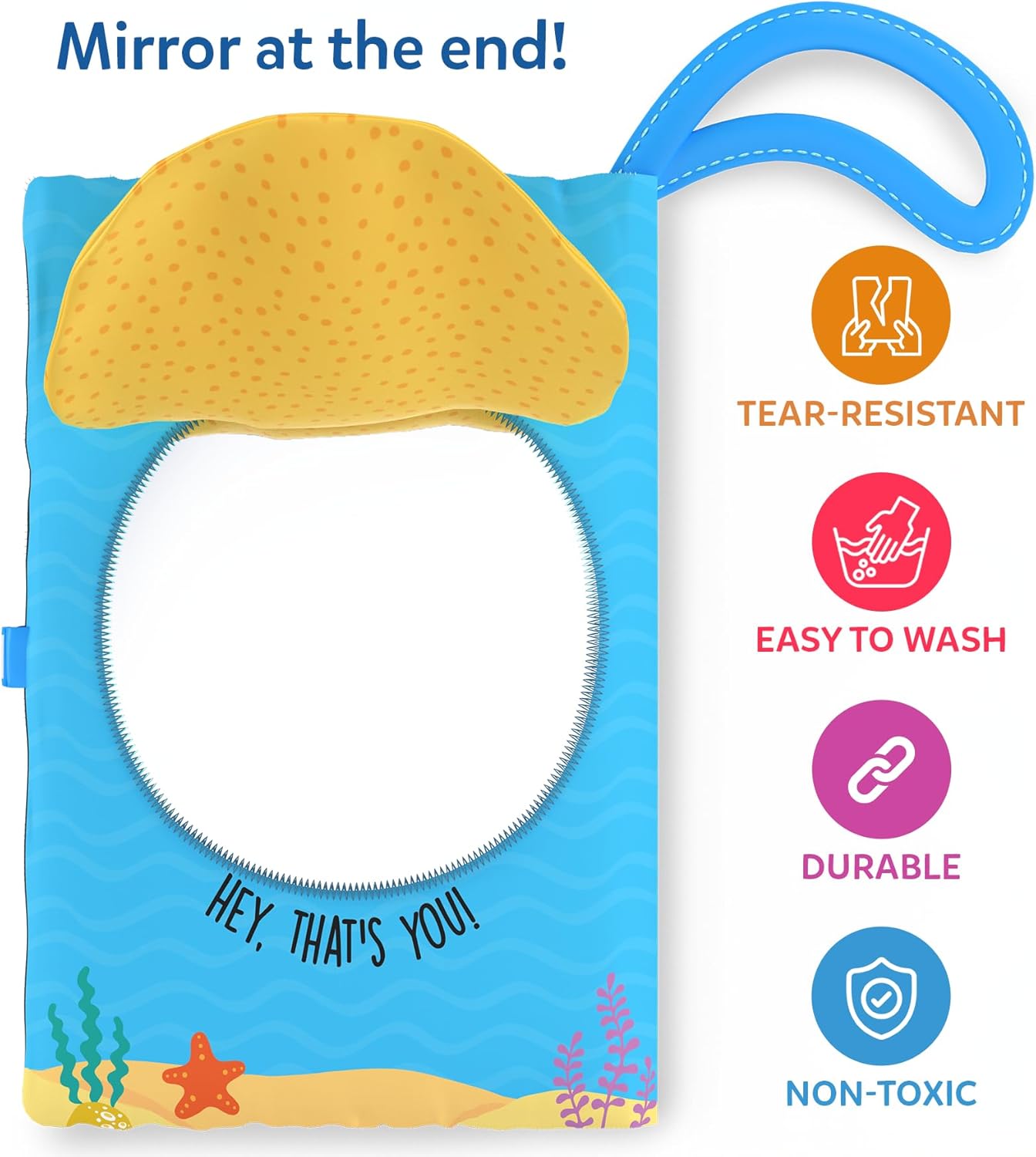 Skillmatics Peek-A-Boo Underwater Animal Book - Soft Cloth Book for Baby, Crinkle Pages for Sensory Play, Toddler Toys, Gifts for Ages 6 Months and Up