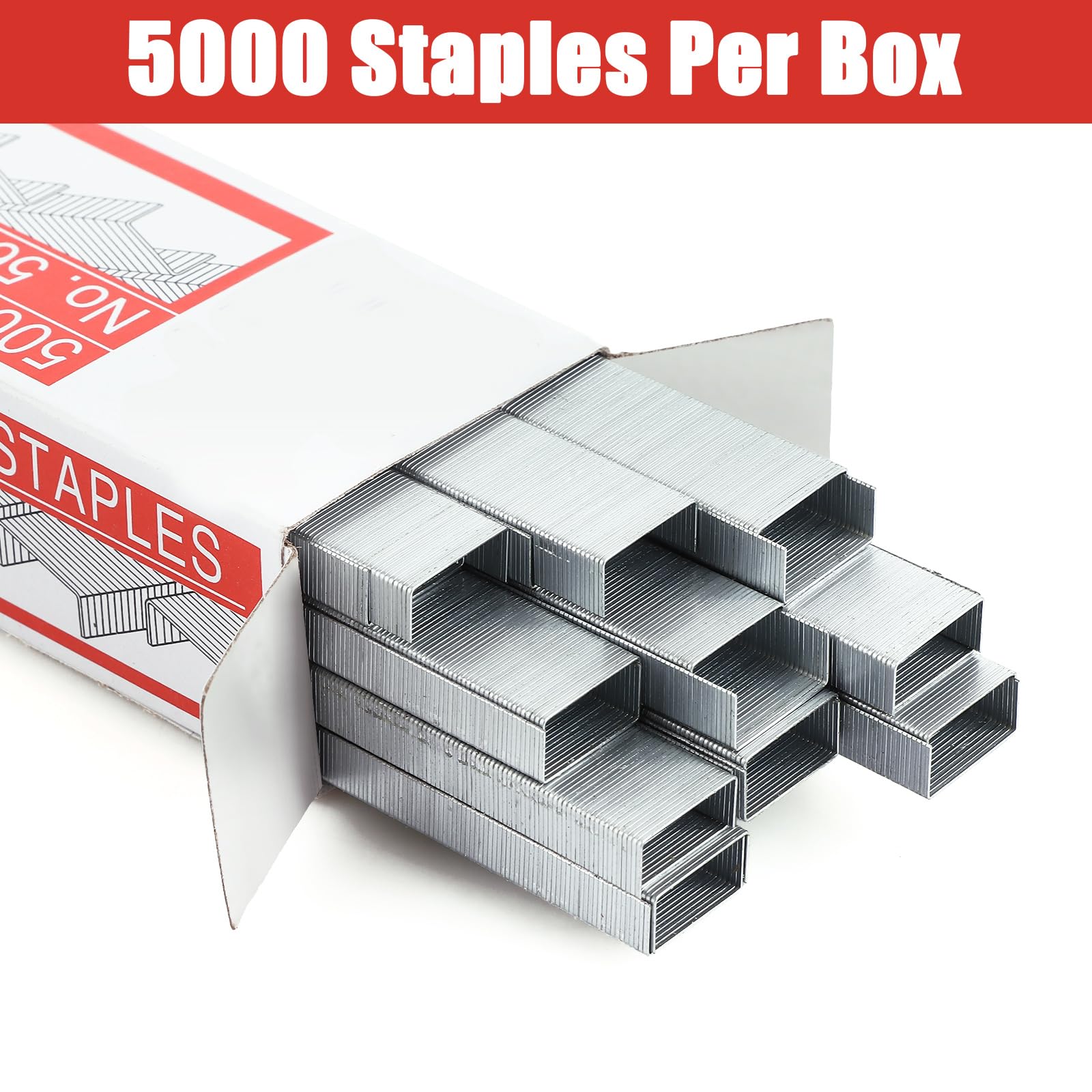 APACALI 60.000 Stück Heftklammern, 26/6 Standardklammern, Heftklammern 26/6 für Zuhause, Büroarbeit (1 Box mit 5000, 12 Boxen)