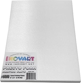 INOVART Presto Foam Printing Plates, 9"x12", 12 Sheets