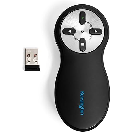 Kensington Non-Laser Wireless USB Presentation Clicker, Compatible with Windows & macOS - 20m Range (K33373EU)