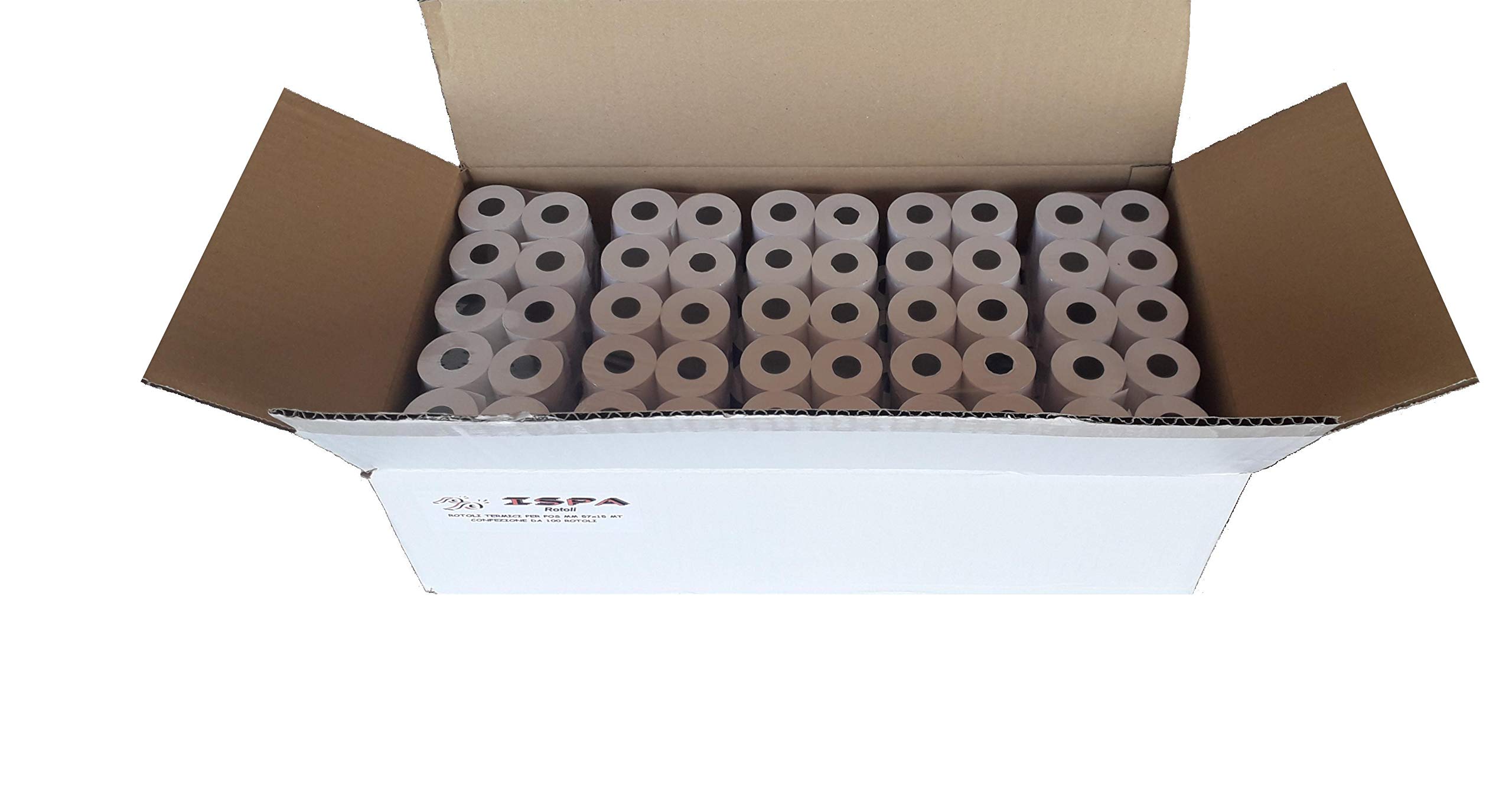 100 Rotoli in Carta Termica per Pos Mm 57x15 Mt