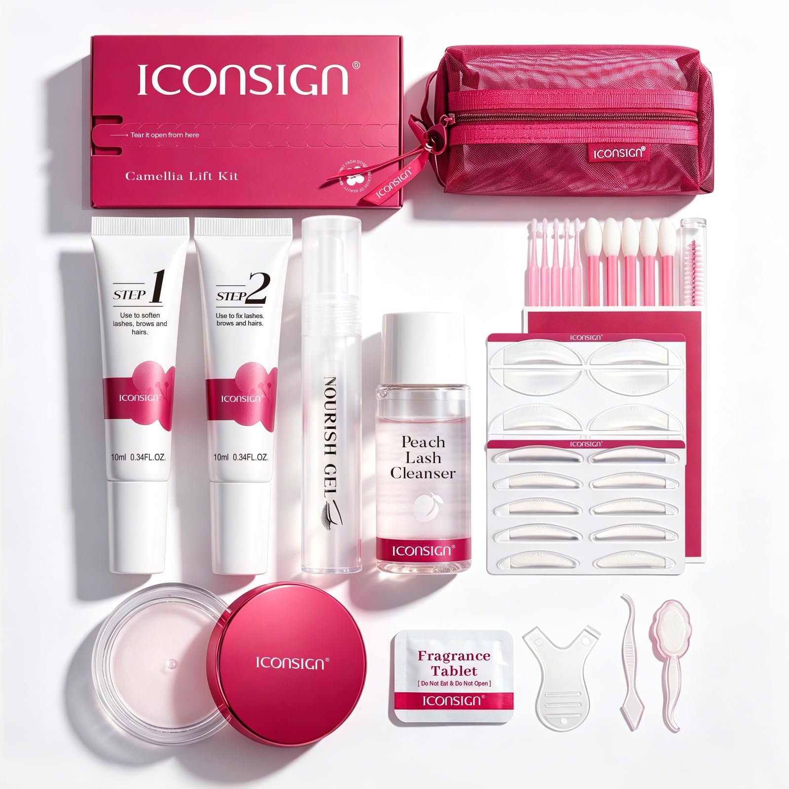 ICONSIGN Kit de lifting de cejas 2 en 1 con fórmula de extracto de plantas – Bálsamo profesional de permanente y peinado, duración de 8 a 10 semanas