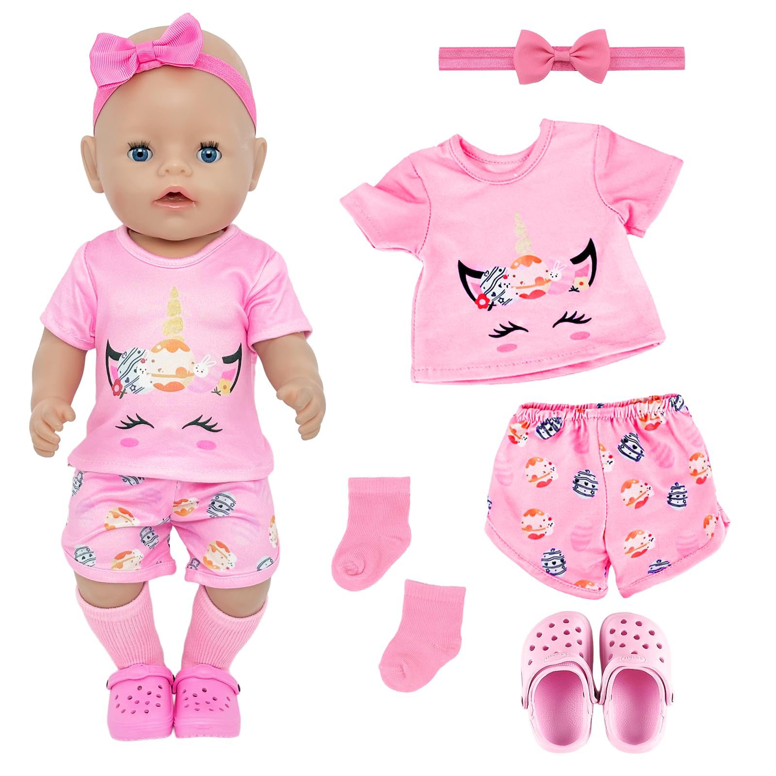 5 Pcs Doll Clothes Compatible with 14-18 inch New Born Baby Dolls
