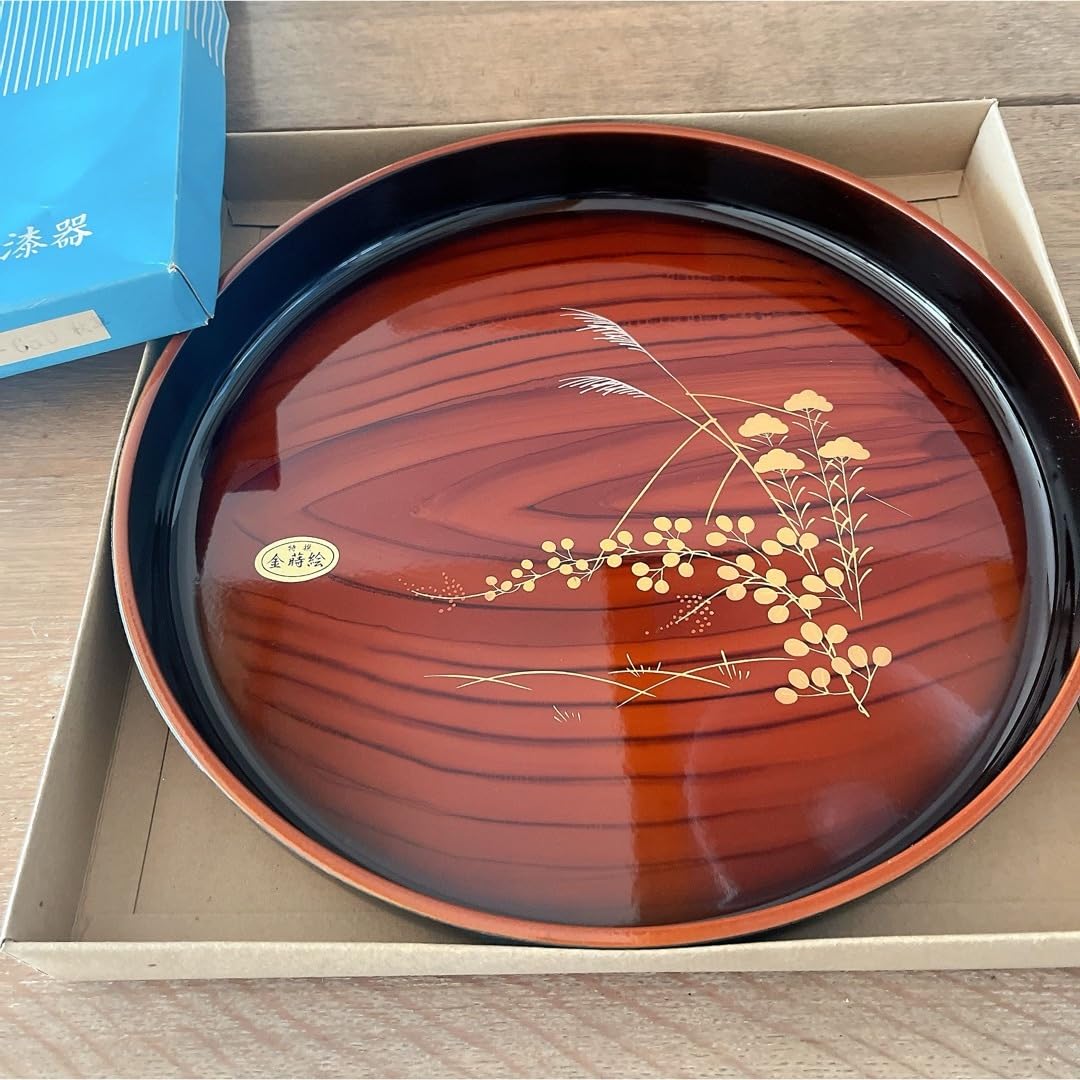 Amazon｜高級 美術漆器 金蒔絵 お盆 丸盆｜儀礼用お盆 オンライン通販