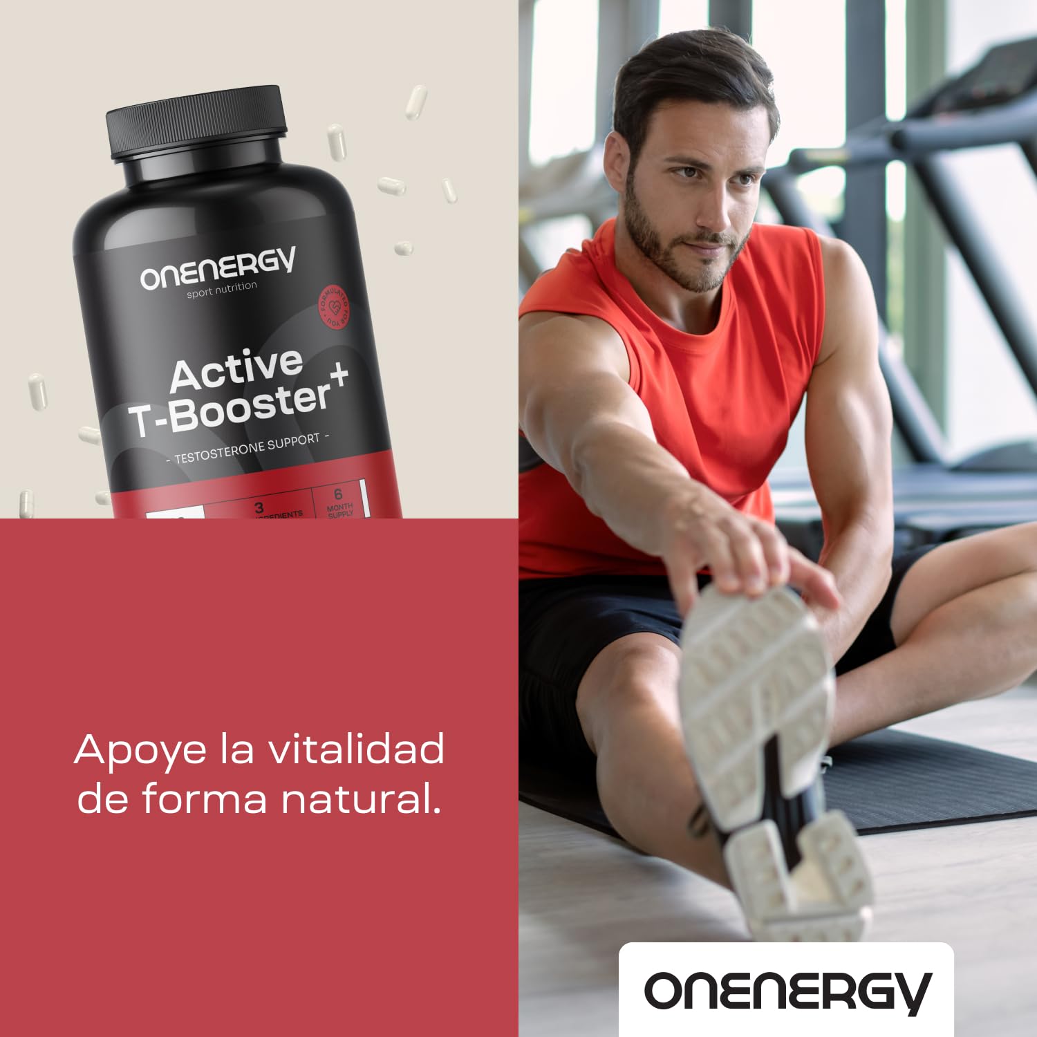 Active T-Booster Plus – Complejo para hombres – 180 cápsulas – Zinc, tribulus terrestris y ácido D-aspártico – Energía y fuerza – Suministro para 6 meses