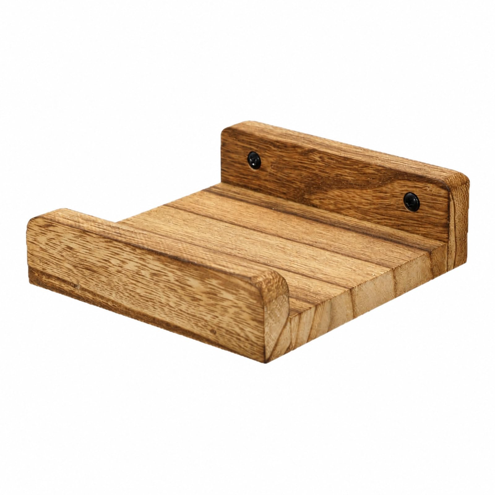 Gdrghe 1 Pack Small Wall Shelves, Mini Floating Shelf with Lip, Solid Wood Display Ledge for Pictures, Speakers, Plants, Carbonized Black 13cm Deep, for Living Room Bedroom Kitchen