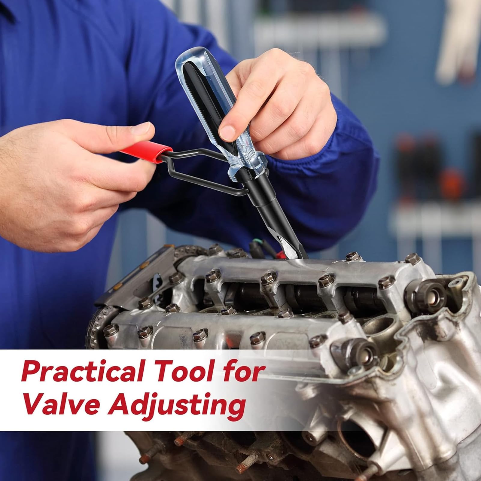 Greensen Versatile Fit Jam Nut Valve Adjustment Tool Stainless Steel 10mm Lock Nut Valve Adjustment Tool with 7 0.5in Long Handle