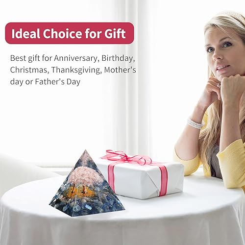 Miniatura 7 de Kit de pirámide de orgón para energía positiva Amatista y obsidiana Reiki generador de pirámide de energía cargada para protección, meditación,