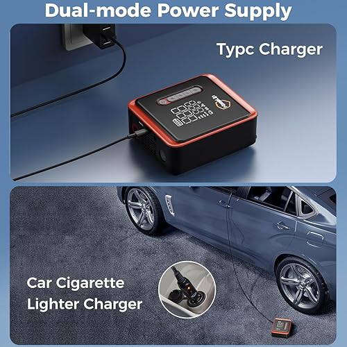 Miniatura 3 de Compresor de aire portátil para inflador de neumáticos, bomba de aire para neumáticos de automóvil con manómetro de presión de neumáticos (150 PSI y