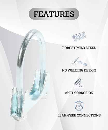 Miniatura 4 de Zlirfy - Abrazaderas de escape de 1.75 pulgadas, 2 pulgadas, 2.25 pulgadas, 2.5 pulgadas, 2.75 pulgadas, abrazaderas de escape con perno en U,