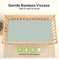 Vista 60 de 2-Pack Waterproof Baby Crib Sheets for Boys, Girls - 52x28 Viscose Derived from Bamboo Toddler Bed Sheet Neutral, Fitted Crib Mattress Protector