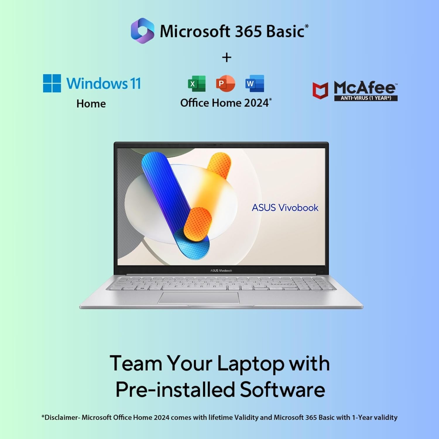 ASUS Vivobook 15, 15.6" FHD (1920 x 1080), Intel Core i3-1315U, (16GB RAM/512GB SSD/Intel® UHD/Win 11/M365 Basic (1Year)*/Backlit Keyboard/Office Home 2024/Cool Silver/1.70 kg), X1504VA-NJ2324WS 17 71UeWUHq+EL. SL1500