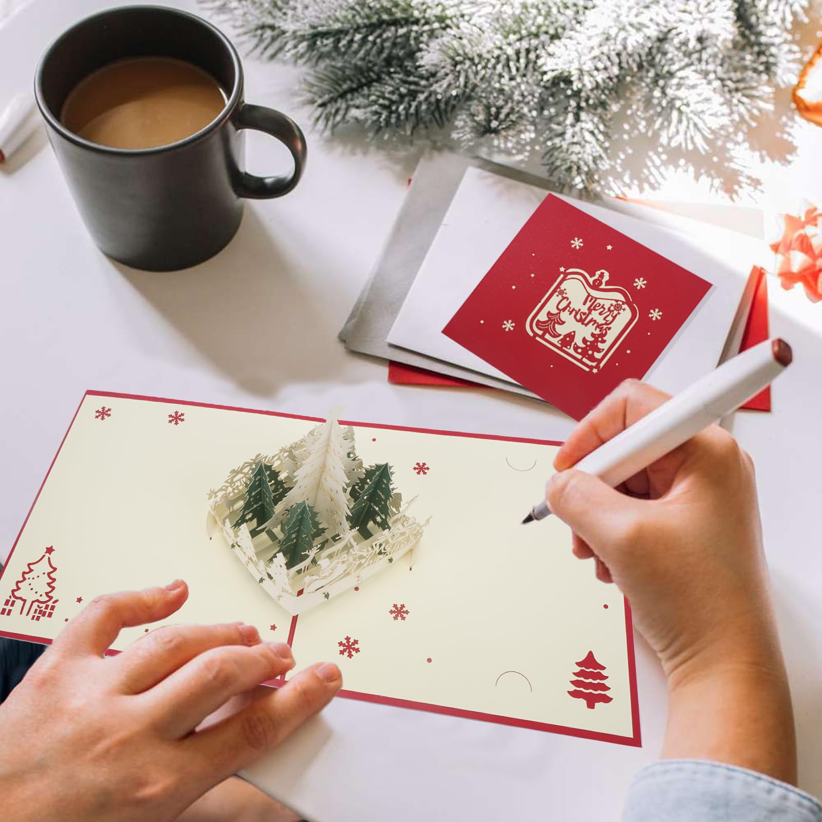 Biglietti Natale Pop Up KINDPMA 3 Pezzi Biglietti Natale 3D Biglietti  Auguri Natale Pop Up Cartoline Di Natale Con Busta Biglietto Natale Casa Di  Natal Foresta Di Natale Castello Di Natale Biglietto, image size:1600x1600